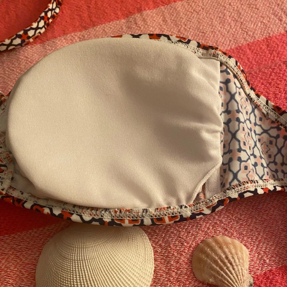 Old Navy Kids Bandeau Bikini Top in Orange, Navy & White